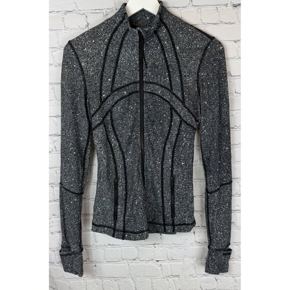 LULULEMON Define Jacket Luminesce Splatter White Black Women’s 4 Activewear - Picture 2 of 10